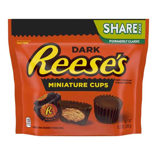 Order Reese's Dark Chocolate Peanut Butter Cups Miniatures (10.2 oz) food online from Rite Aid store, Yamhill County on bringmethat.com
