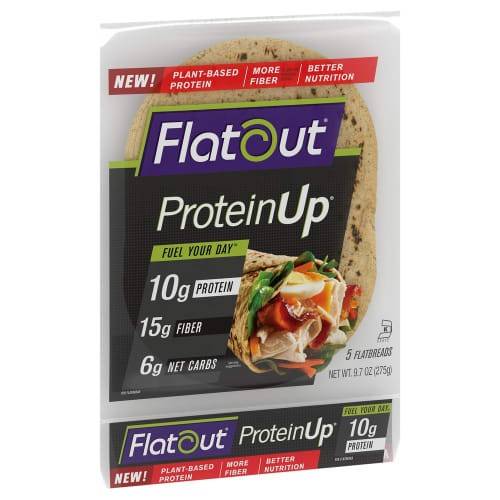 Order Flatout · Protein Up Plant Based Protein Flatbreads (5 flatbreads) food online from United Supermarkets store, Plainview on bringmethat.com
