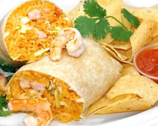 Order Grilled Shrimp Burrito food online from Chile Verde store, Carson on bringmethat.com