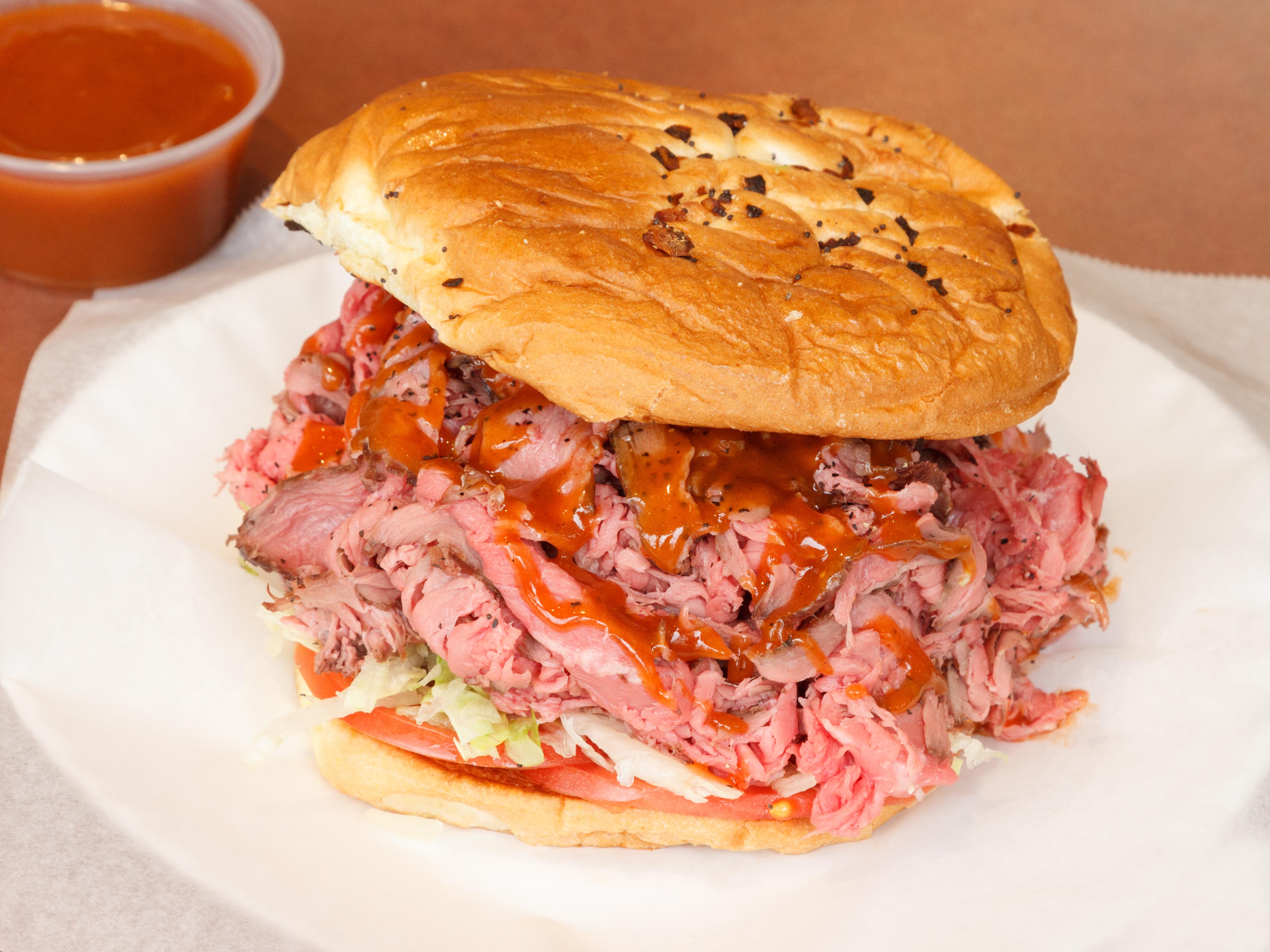 Order Super Pastrami Sandwich food online from Brother's Roast Beef & Pizza store, Brookline on bringmethat.com