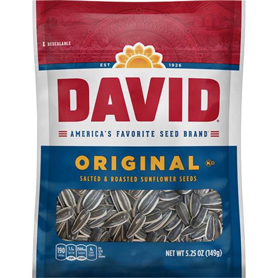 Order David Sunflower Seeds - Original food online from IV Deli Mart store, Goleta on bringmethat.com