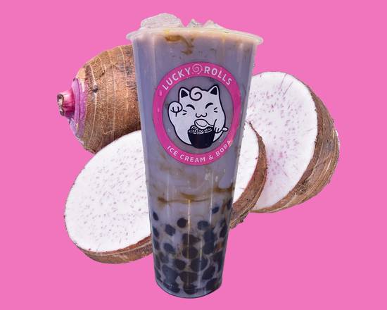 Order Taro Boba Milk Tea food online from Lucky Rolls Cafe store, Englewood on bringmethat.com