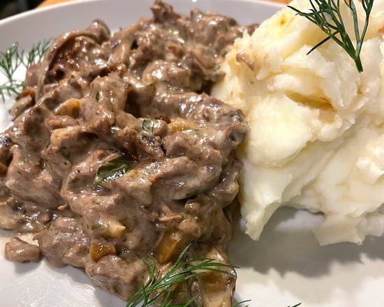 Order Classic Beef Stroganoff food online from Red Square Bistro store, Denver on bringmethat.com