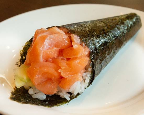 Order Scottish Salmon (Hand Roll) food online from Fish In a Bottle Sushi & Grill (Cypress) store, Cypress on bringmethat.com