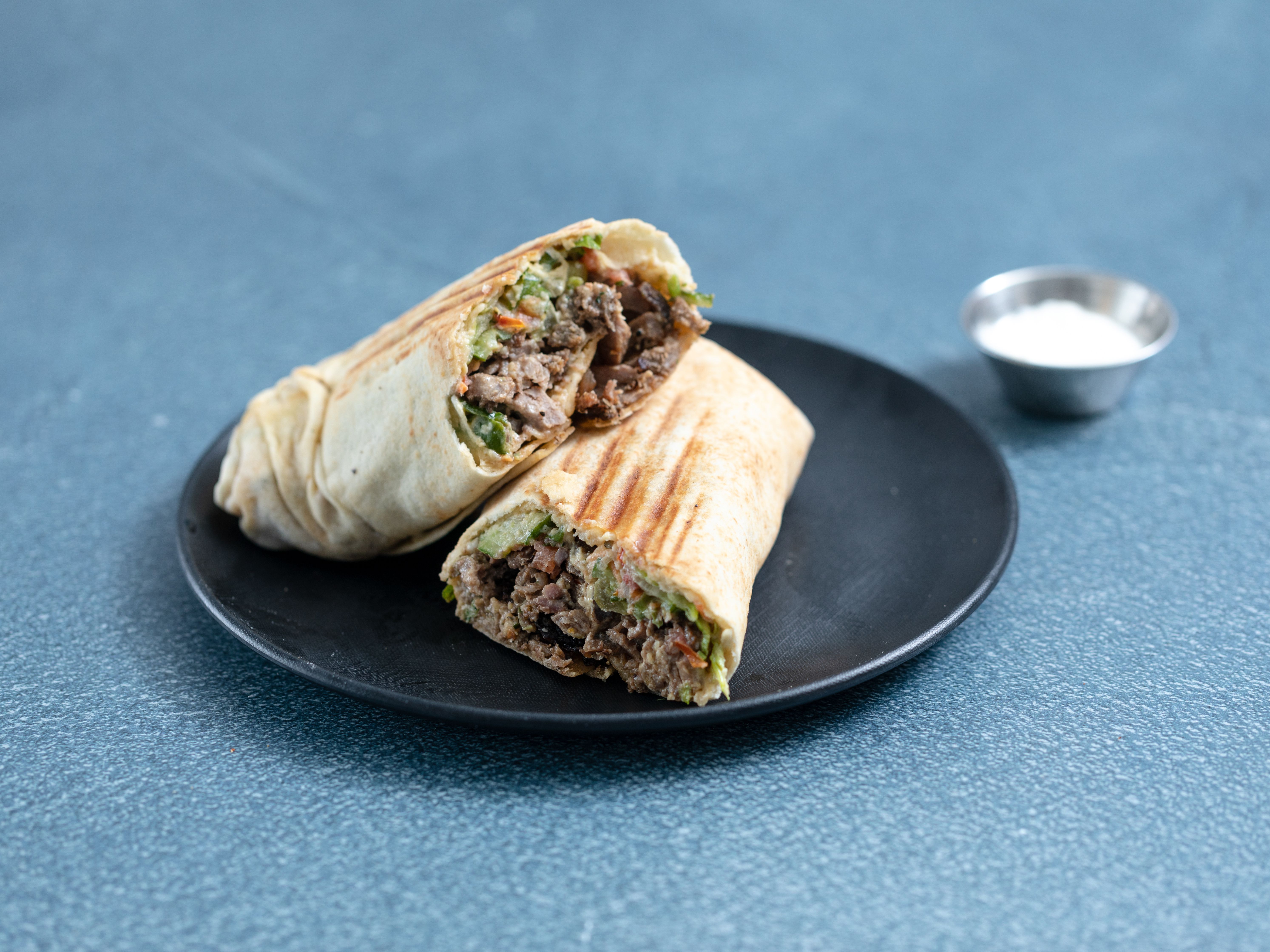 Order Lamb Shawarma Rollup Combo food online from Azama grill catering store, Allston on bringmethat.com