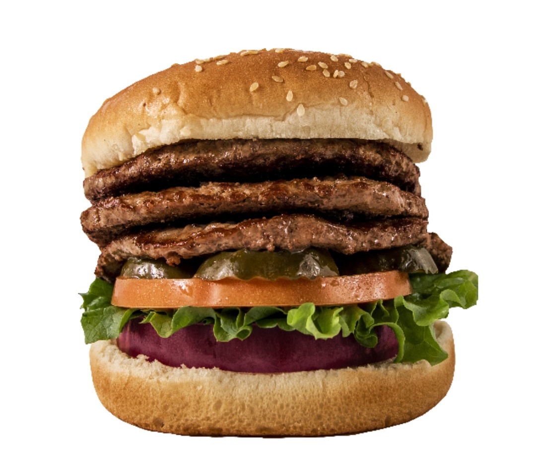 Order 3. Super Triple Burger food online from Frosty King store, Modesto on bringmethat.com