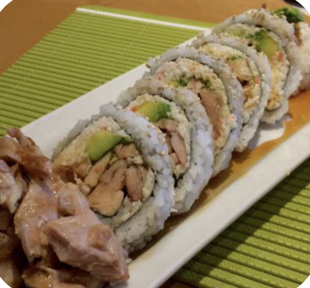 Order BBQ Chicken Roll food online from Roll Star Sushi store, Anaheim on bringmethat.com
