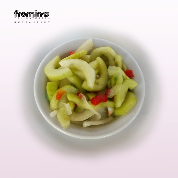 Order Cucumber and Onion Salad food online from Fromins store, Santa Monica on bringmethat.com