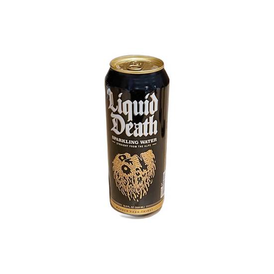 Order LIQUID DEATH SPARKLING WATER food online from TKB Bakery & Deli store, Indio on bringmethat.com