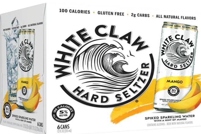 Order White Claw Mango, 6pk-12oz can hard seltzer (5.0% ABV) food online from Pacific Liquor Market store, Bell Gardens on bringmethat.com