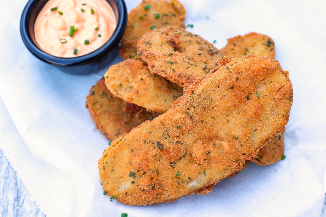 Order Homemade Fried Pickles food online from Boston Burger Company store, Salem on bringmethat.com