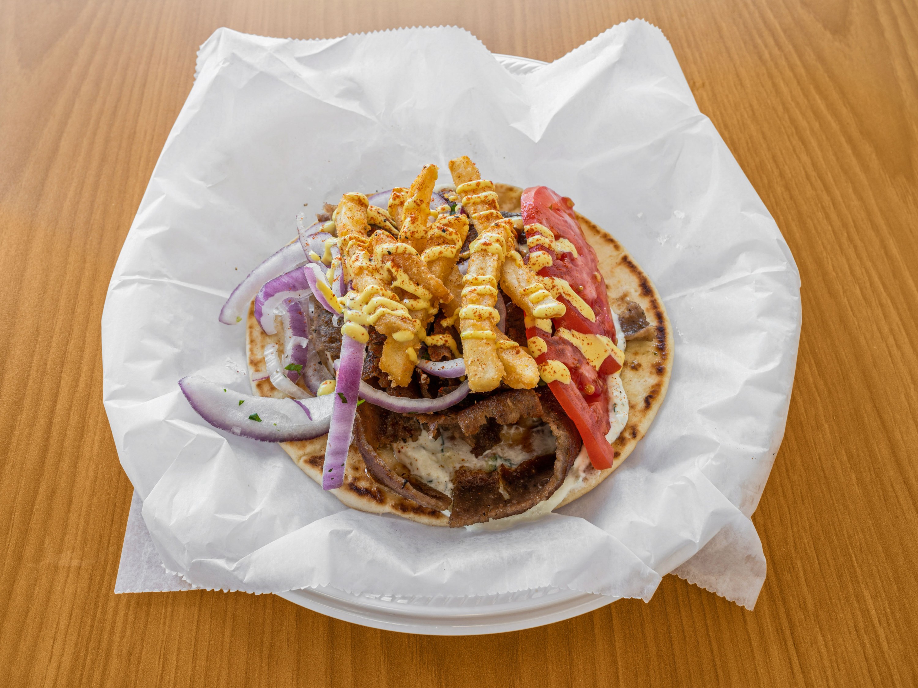 Order Lamb Gyro Tray food online from Dimitris Gyro Grill store, Harrison on bringmethat.com