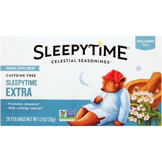 Order Celestial Seasonings Sleepytime Extra Caffeine Free Herbal Supplement Tea Bags, 20 CT food online from Cvs store, LOS ANGELES on bringmethat.com