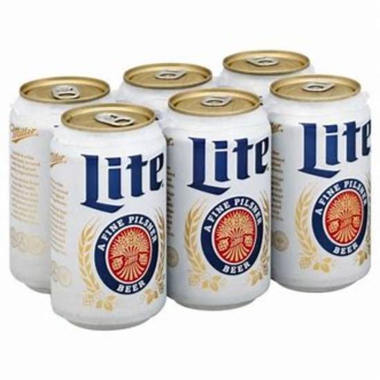 Order Miller Lite 12 oz. 6 pack cans food online from Round Up Liquor & Grocery store, Wildomar on bringmethat.com