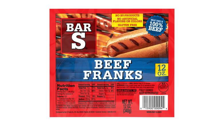 Order Bar S Original Premium Beef Franks food online from Red Roof Market store, Lafollette on bringmethat.com