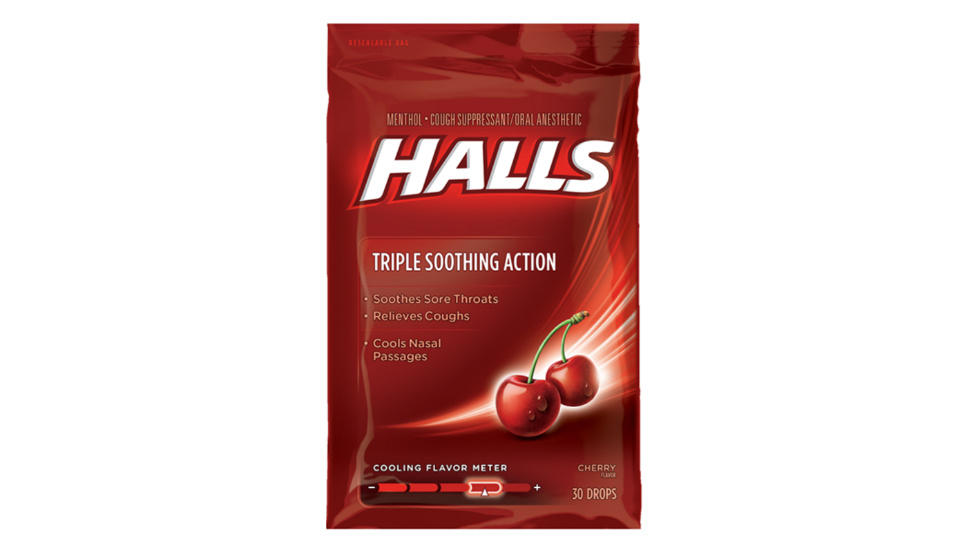 Order Halls Cherry Cough Drops 9 pack food online from Orcutt Liquor & Deli store, Orcutt on bringmethat.com