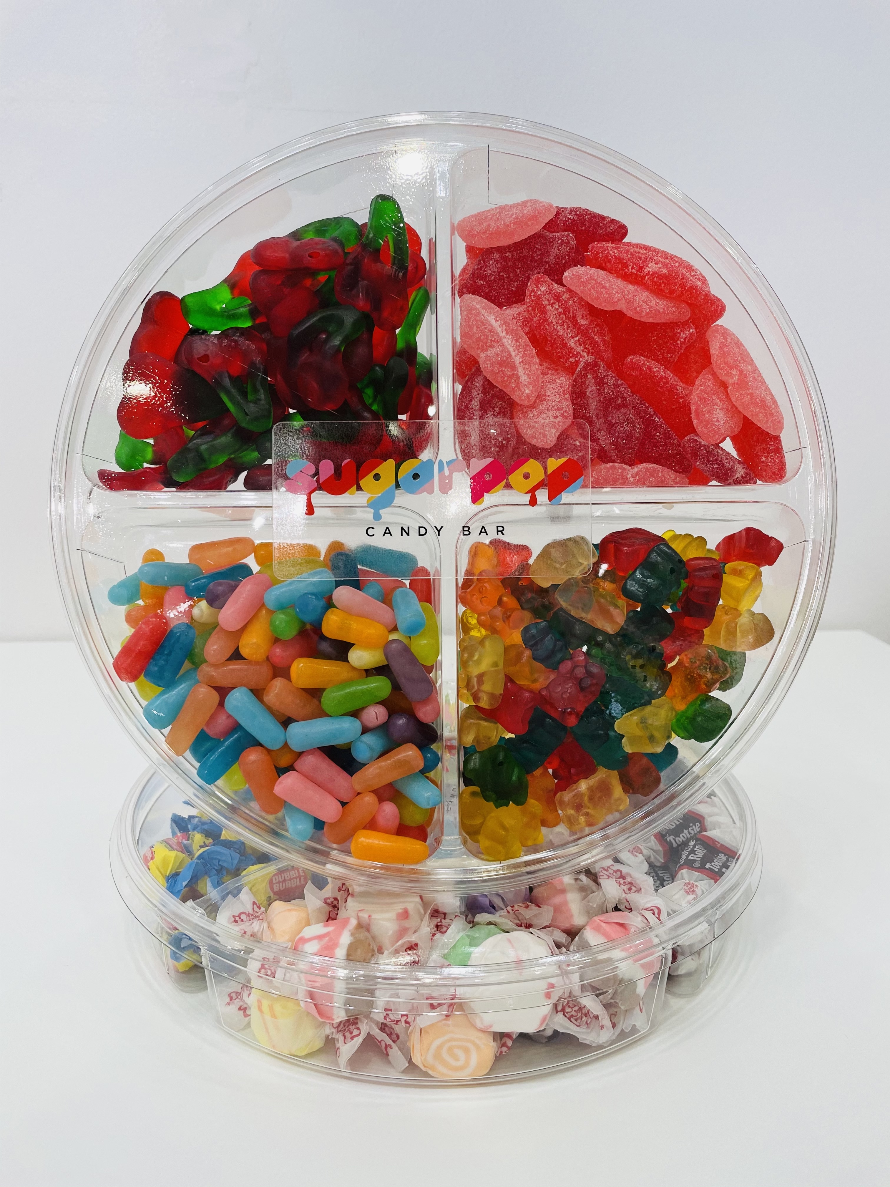 Order 4 Compartment Candy Gift Tray food online from Sugarpop Candy Bar, Italian Ice. Pinkberry Frozen Yogurt store, Long Branch on bringmethat.com