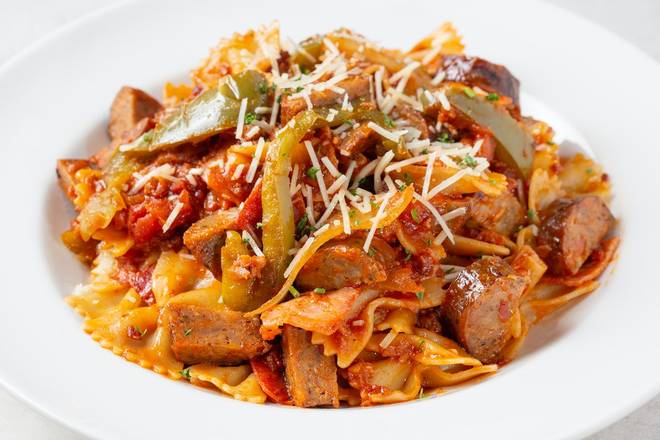 Order FIVE MEAT TUSCAN PASTA  food online from Johnny Carino's store, Sioux Falls on bringmethat.com