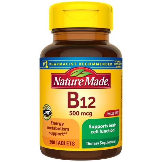 Order Nature Made Vitamin B12 Tablets 500 mcg (200 ct) food online from Rite Aid store, Palm Desert on bringmethat.com