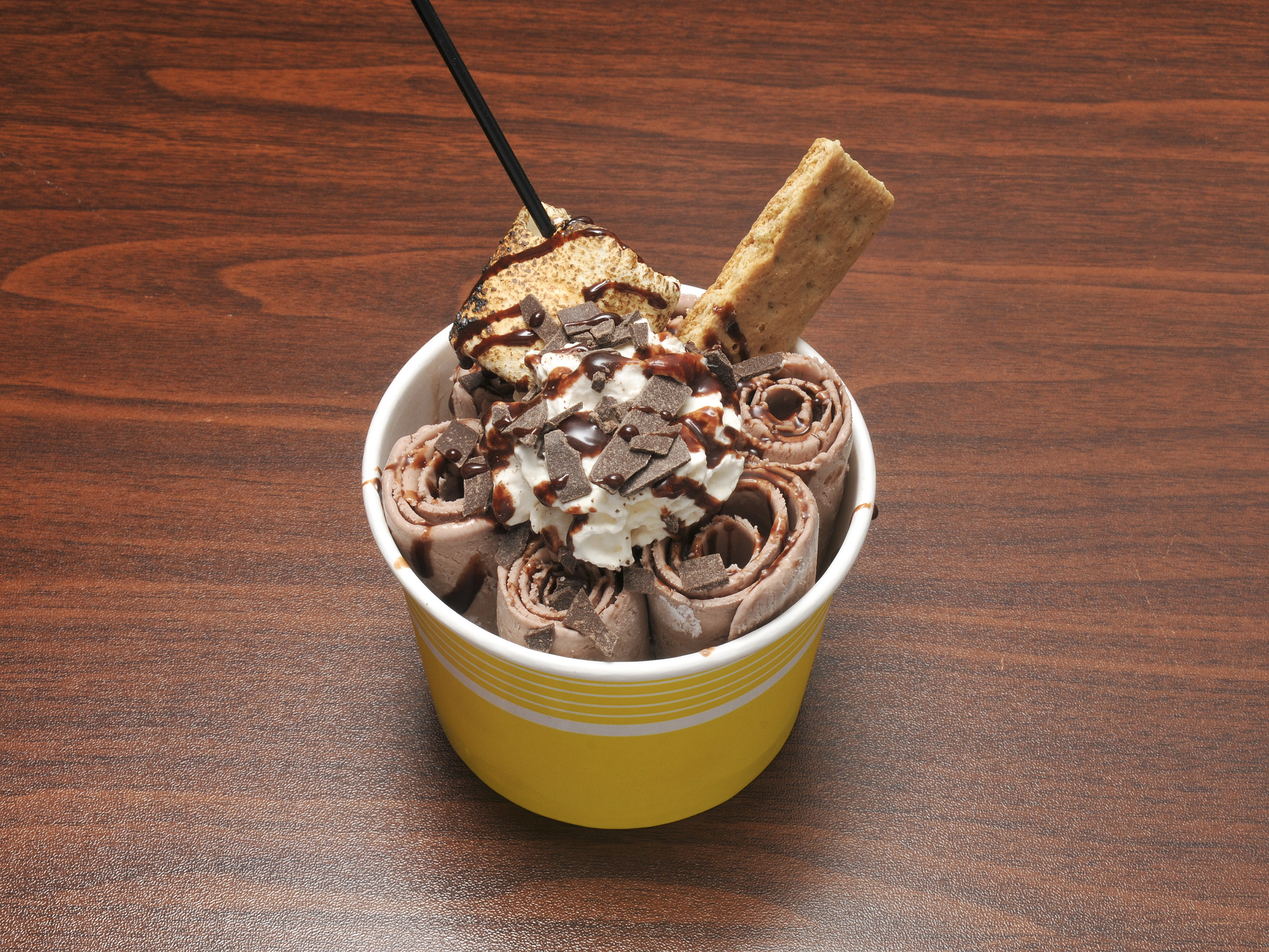 Order S'mores Ice Cream Roll food online from Scrollicious store, Pinehurst on bringmethat.com