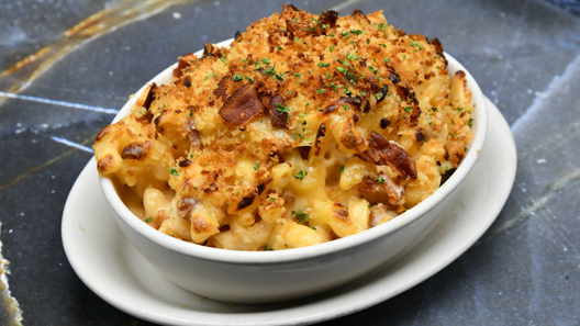 Order Bacon & Onion Macaroni & Cheese food online from Morton's store, Charlotte on bringmethat.com
