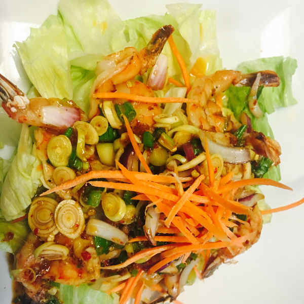 Order Naked Shrimp Salad food online from The Dish Thai Fusion Cuisine store, Studio City on bringmethat.com