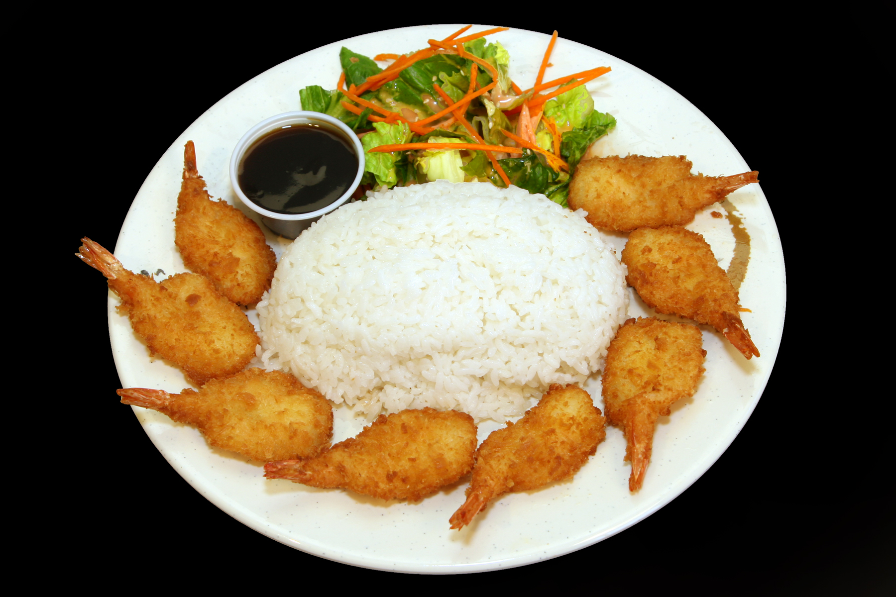 Order SF1. Fried Prawns Plate food online from Teriyaki Bento store, Salem on bringmethat.com