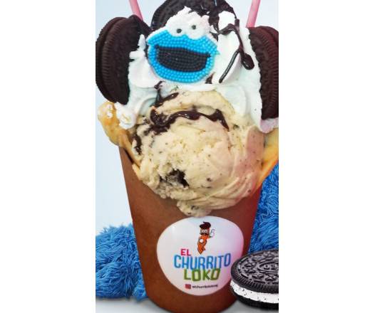 Order Cookie Monster Bubble Waffle food online from El Churrito Loko store, San Jose on bringmethat.com