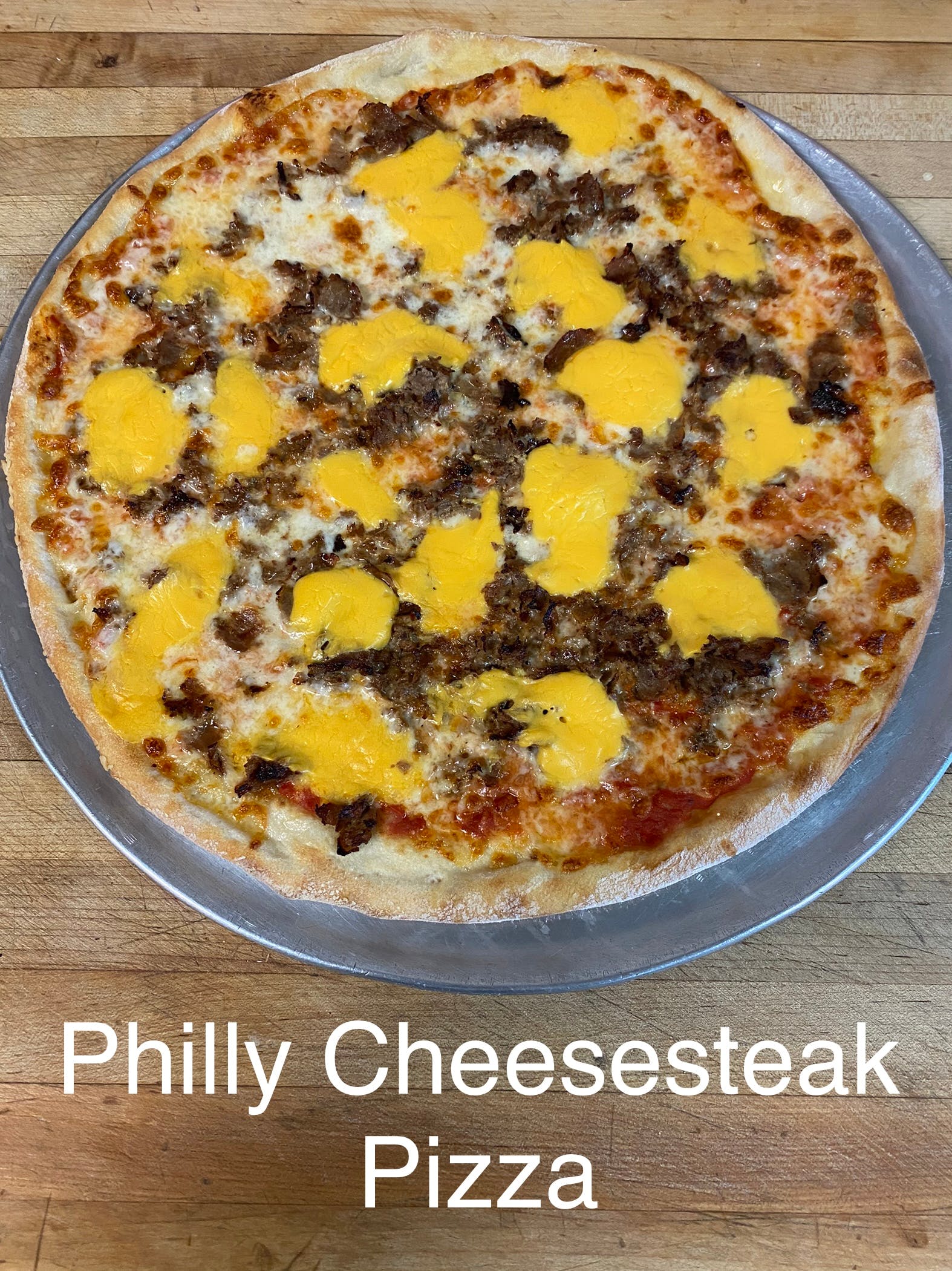 Order Philly Cheesesteak Pizza - Pizza food online from Nonno Sal's Pizza store, Trenton on bringmethat.com