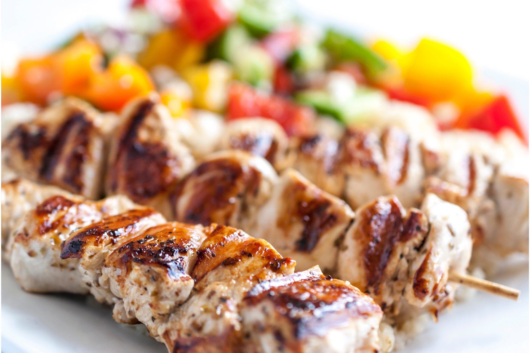 Order Chicken Souvlaki - Plate food online from Gyro Jimmys store, Carle Place on bringmethat.com