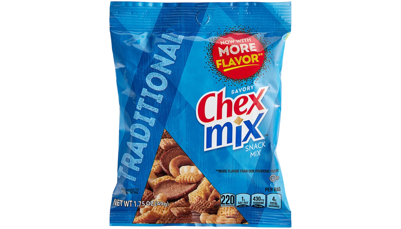 Order Chex Mix Traditional Snack (1.75 oz) food online from Neomunch store, Warren on bringmethat.com