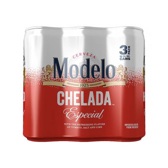 Order Modelo Especial - Chelada (3 pack) food online from Pink Dot Logan Heights store, San Diego on bringmethat.com