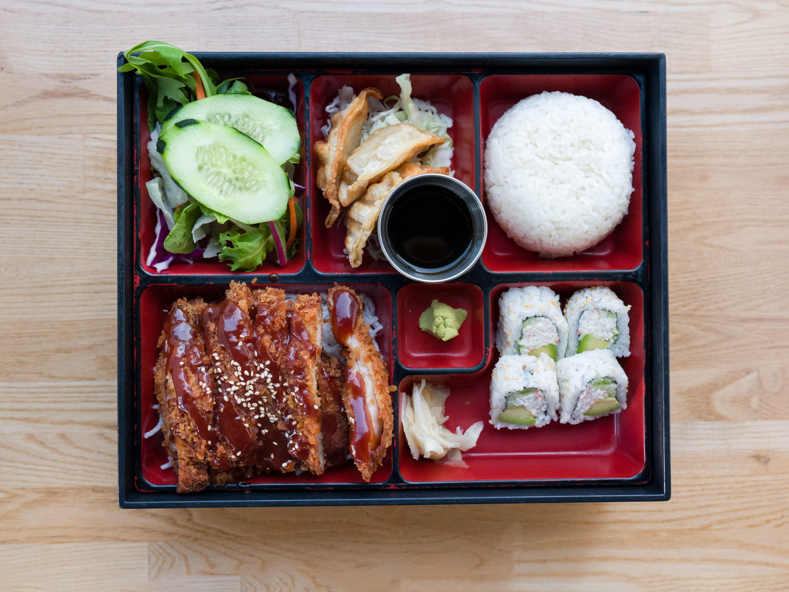 Order Katsu Chicken/Fish/Shrimp (Fried) Bento Box food online from Roll Call store, Los Angeles on bringmethat.com