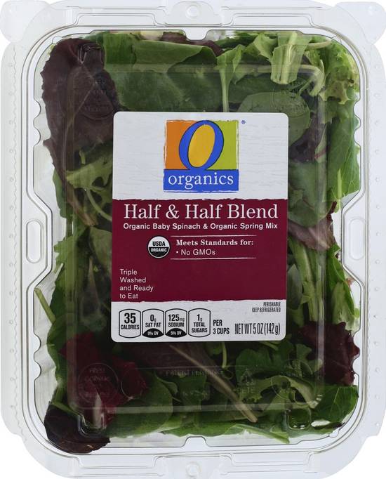 Order O Organics · Organic Half & Half Blend Spring Mix & Baby Spinach (5 oz) food online from Albertsons Express store, Azle on bringmethat.com