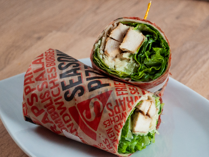 Order Chicken Caesar Wrap food online from Seasons Pizza store, Middletown on bringmethat.com
