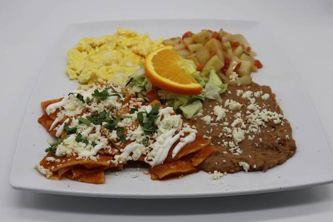 Order Chilaquiles Rojos food online from Tequila Taqueria store, Livermore on bringmethat.com