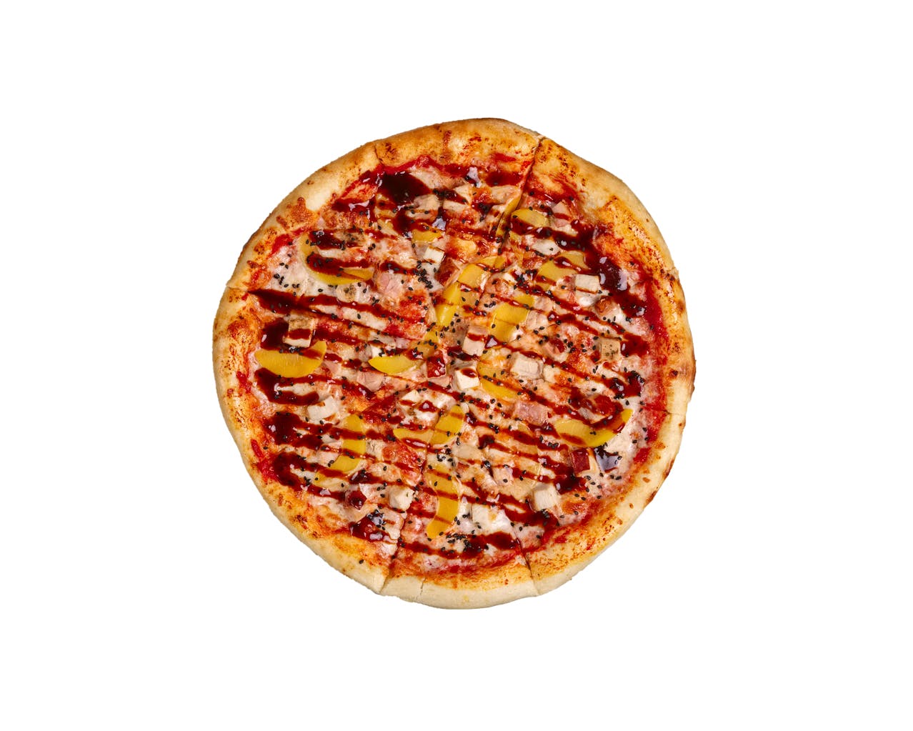 Order Teriyaki Chicken Pizza - Small 10'' food online from Pizza Factory store, Nashville on bringmethat.com