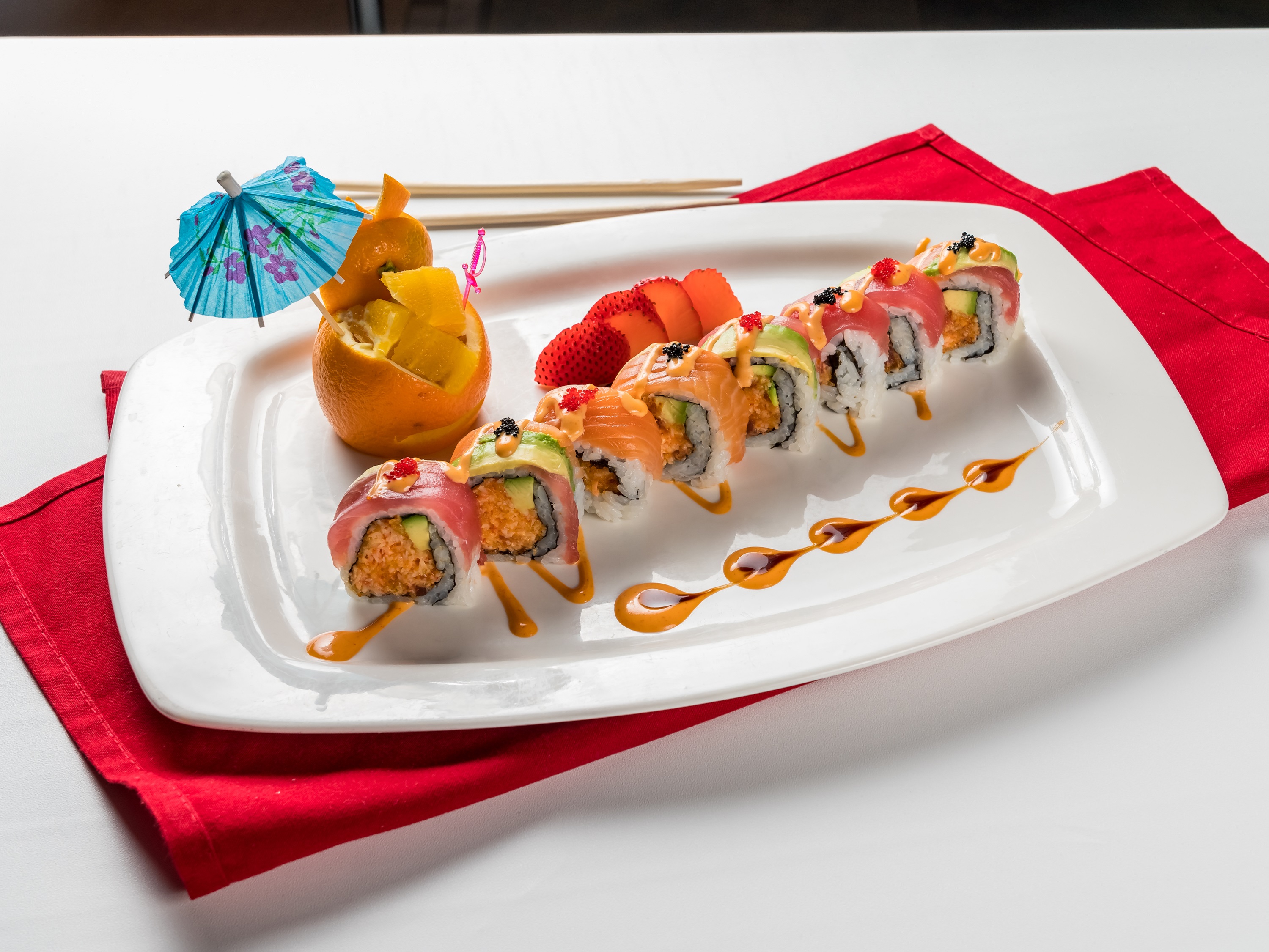 Order Spicy Tuna Roll food online from Miyako Hibachi Sushi Restaurant store, Hicksville on bringmethat.com