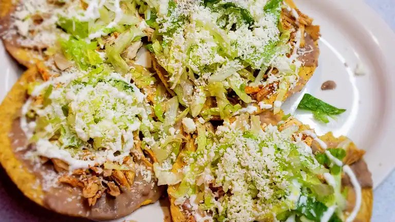 Order Four Tostadas Platter food online from Luna Mexican Rotiserrie store, Louisville on bringmethat.com