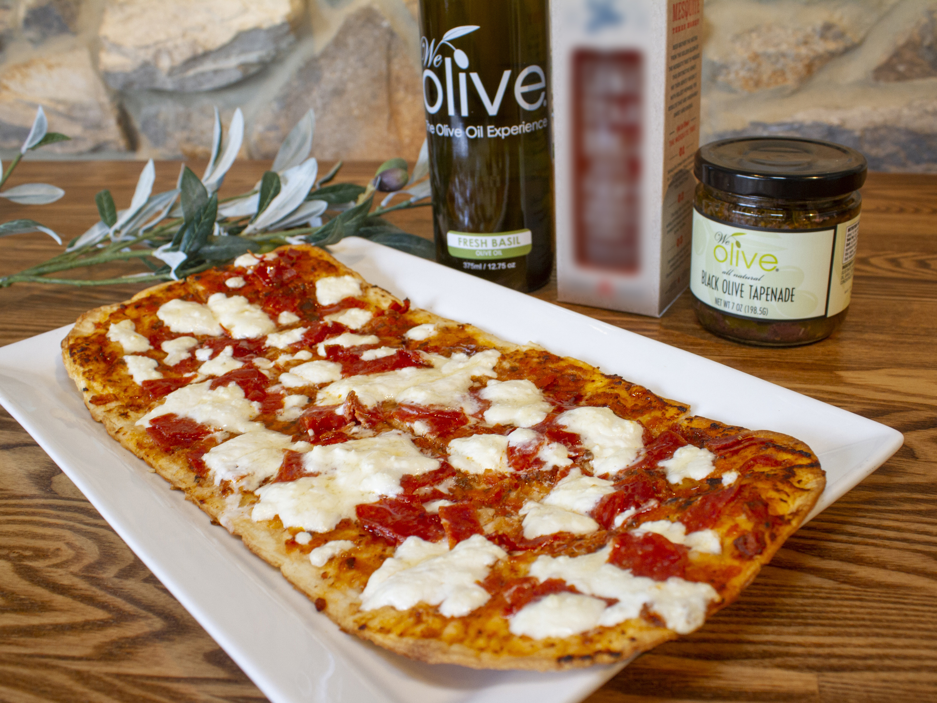 Order Burrata and Spicy Honey Flatbread food online from We Olive store, Shreveport on bringmethat.com