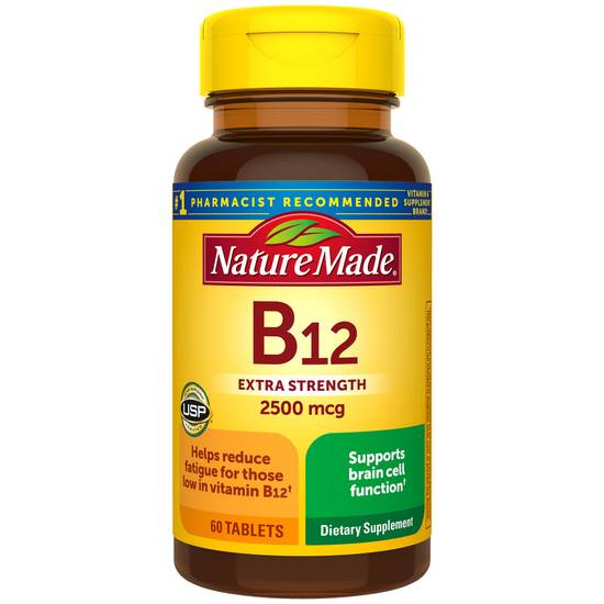 Order Nature Made Extra Strength Vitamin B12 Tablets 2500 mcg (60 ct) food online from Rite Aid store, Palm Desert on bringmethat.com