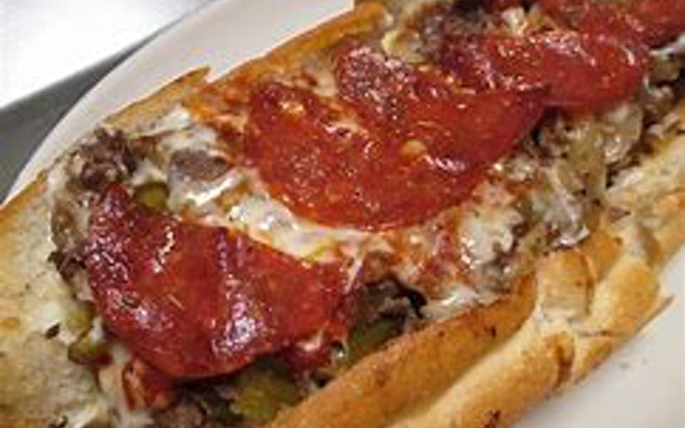 Order Pizza Steak Sub - 7" food online from Pino's Pizzeria store, Easton on bringmethat.com