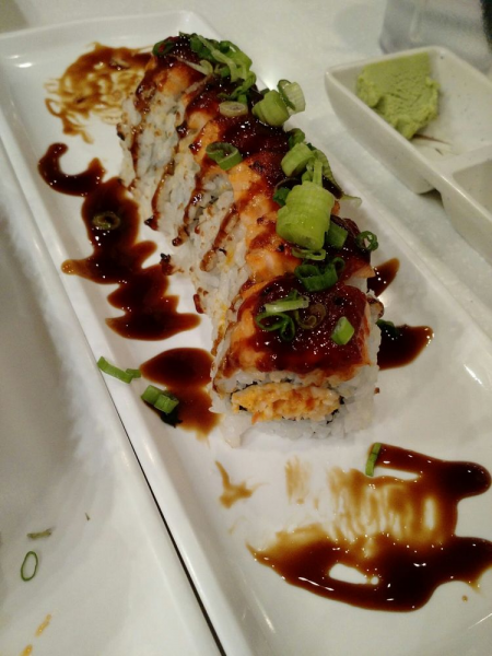 Order Spicy BBQ Salmon Roll food online from J Sushi store, Orange on bringmethat.com