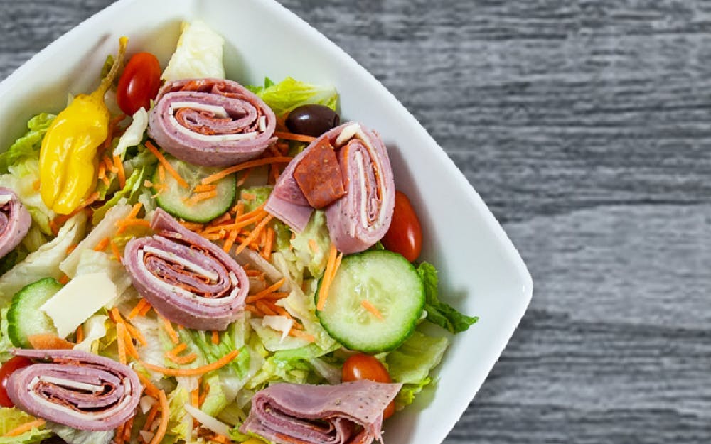 Order Asian Chicken Salad - Salad food online from Seasons Pizza store, Wilmington on bringmethat.com