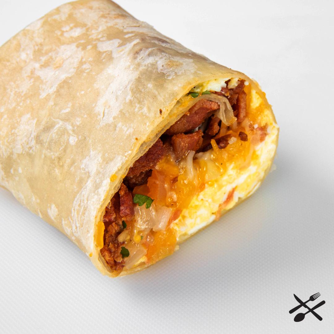 Order Bacon Breakfast Burrito food online from Spanglish Kitchen store, Alhambra on bringmethat.com