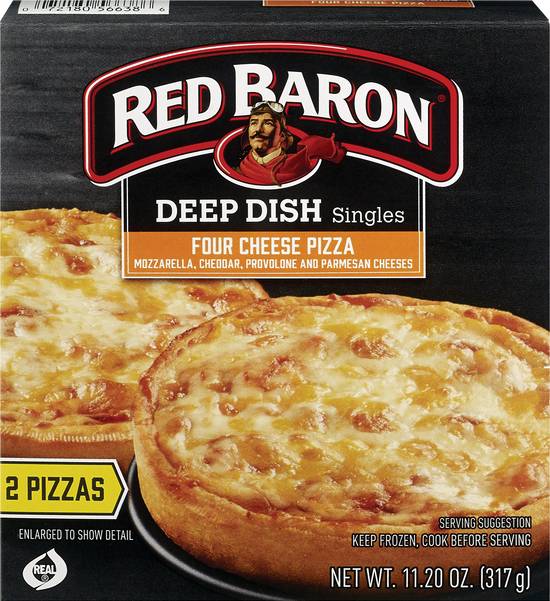 Order Red Baron Deep Dish Singles Four Cheese Pizzas, 2 CT food online from Cvs store, SUNNYVALE on bringmethat.com