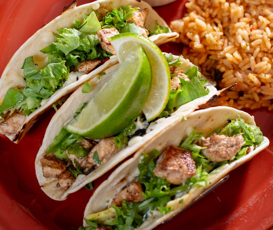 Order Tequila Lime Chicken Tacos food online from Boulder Tap House store, Mankato on bringmethat.com