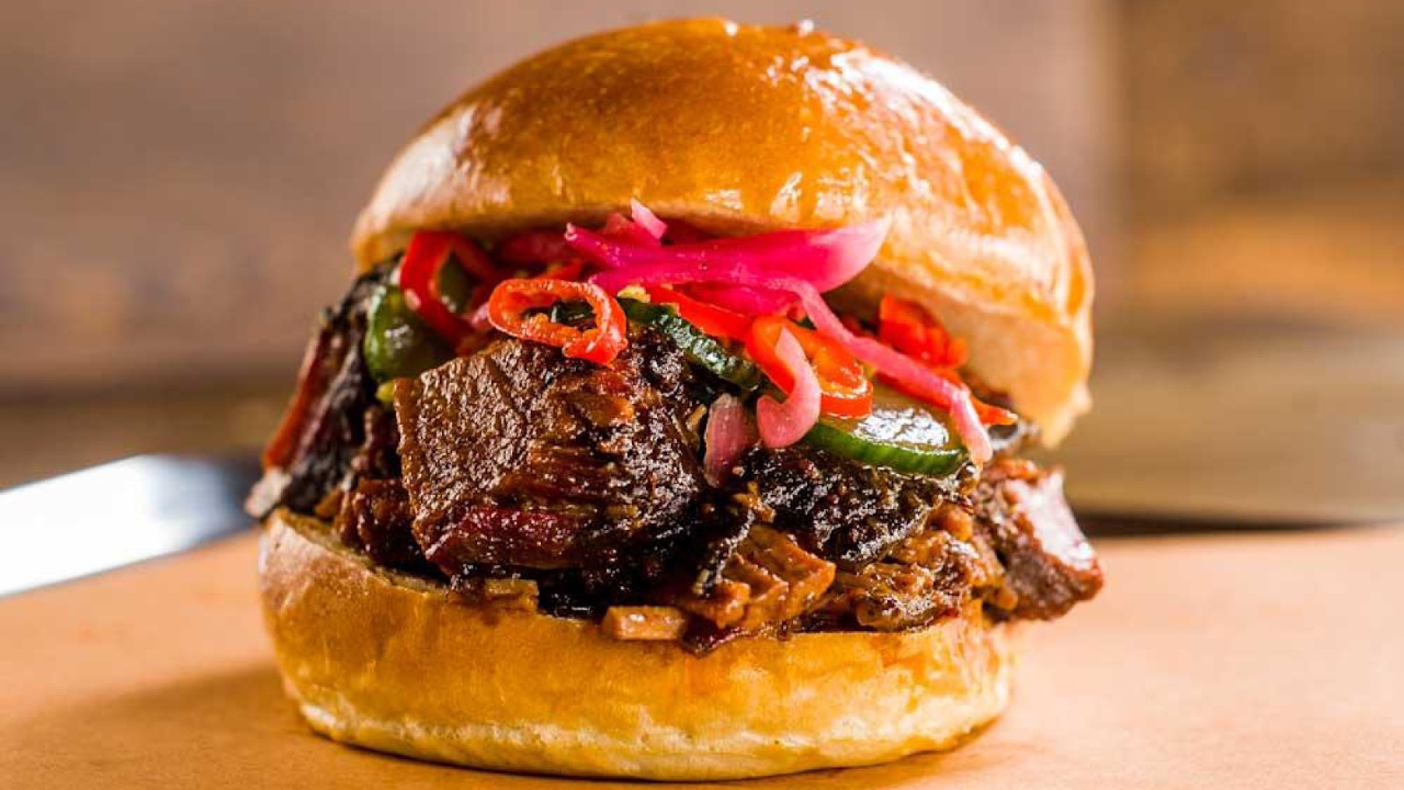 Order Burnt Ends Sandwich food online from Mighty Quinn's Barbeque store, New York on bringmethat.com
