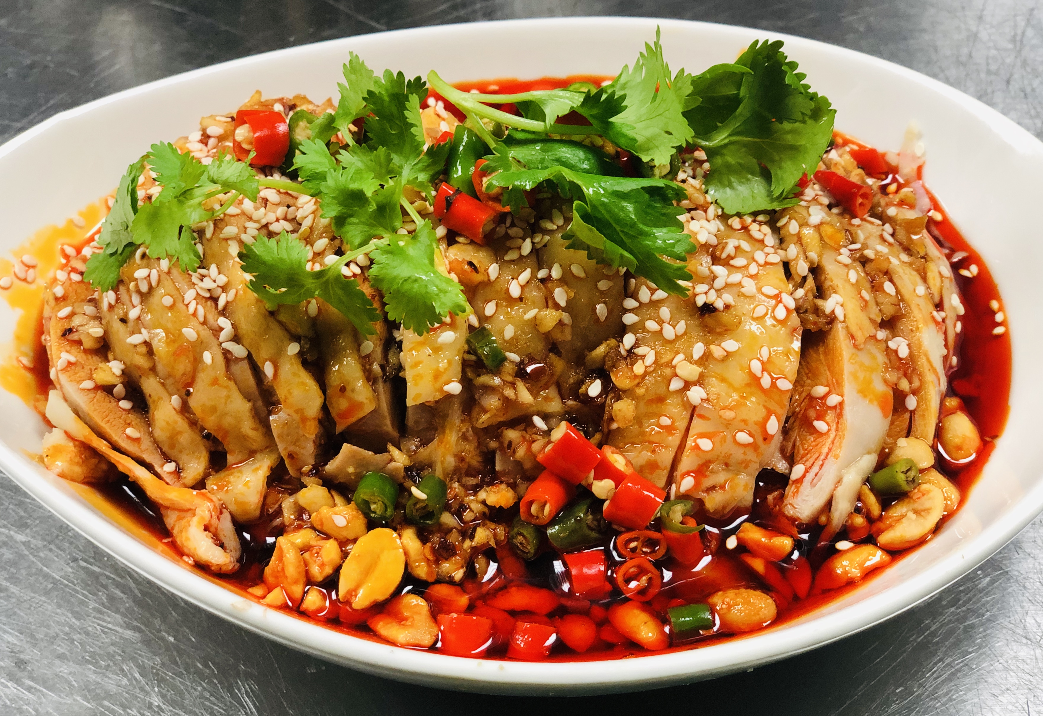 Order A13. Cold Spicy Chicken  food online from Hui Restaurant & Bar store, New York on bringmethat.com