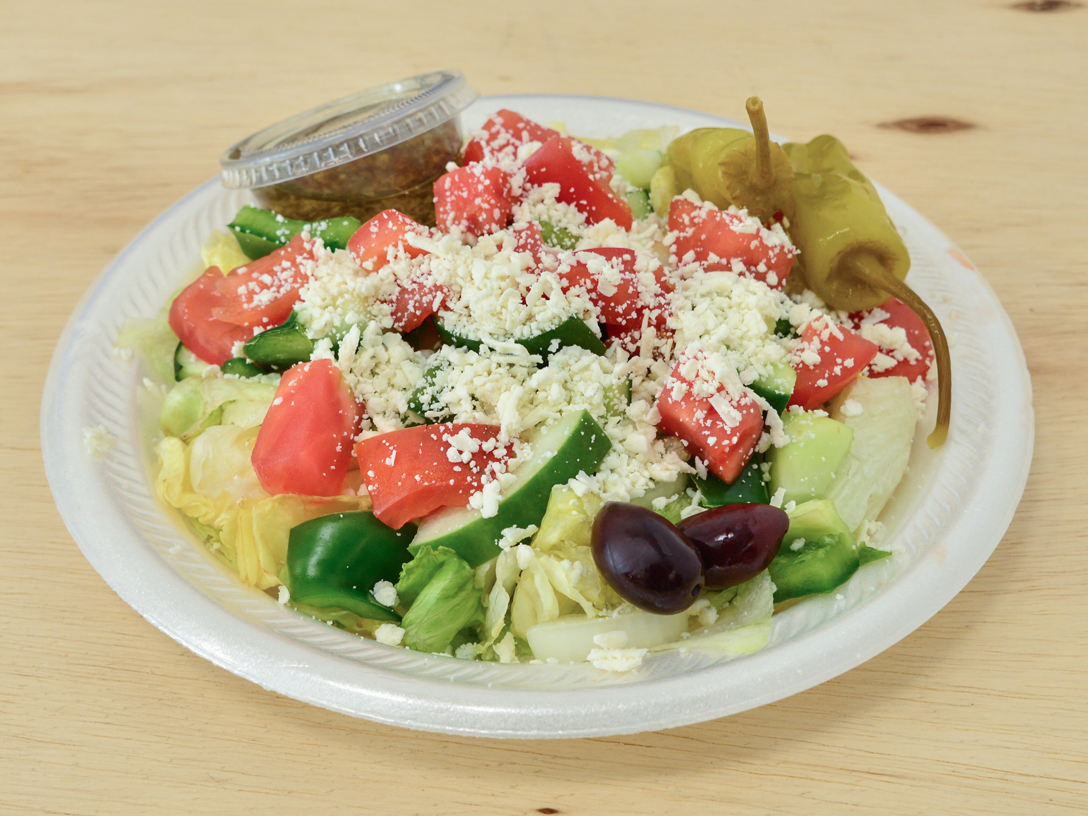 Order Greek Salad food online from The Wings Pot & Alot store, Temperance on bringmethat.com